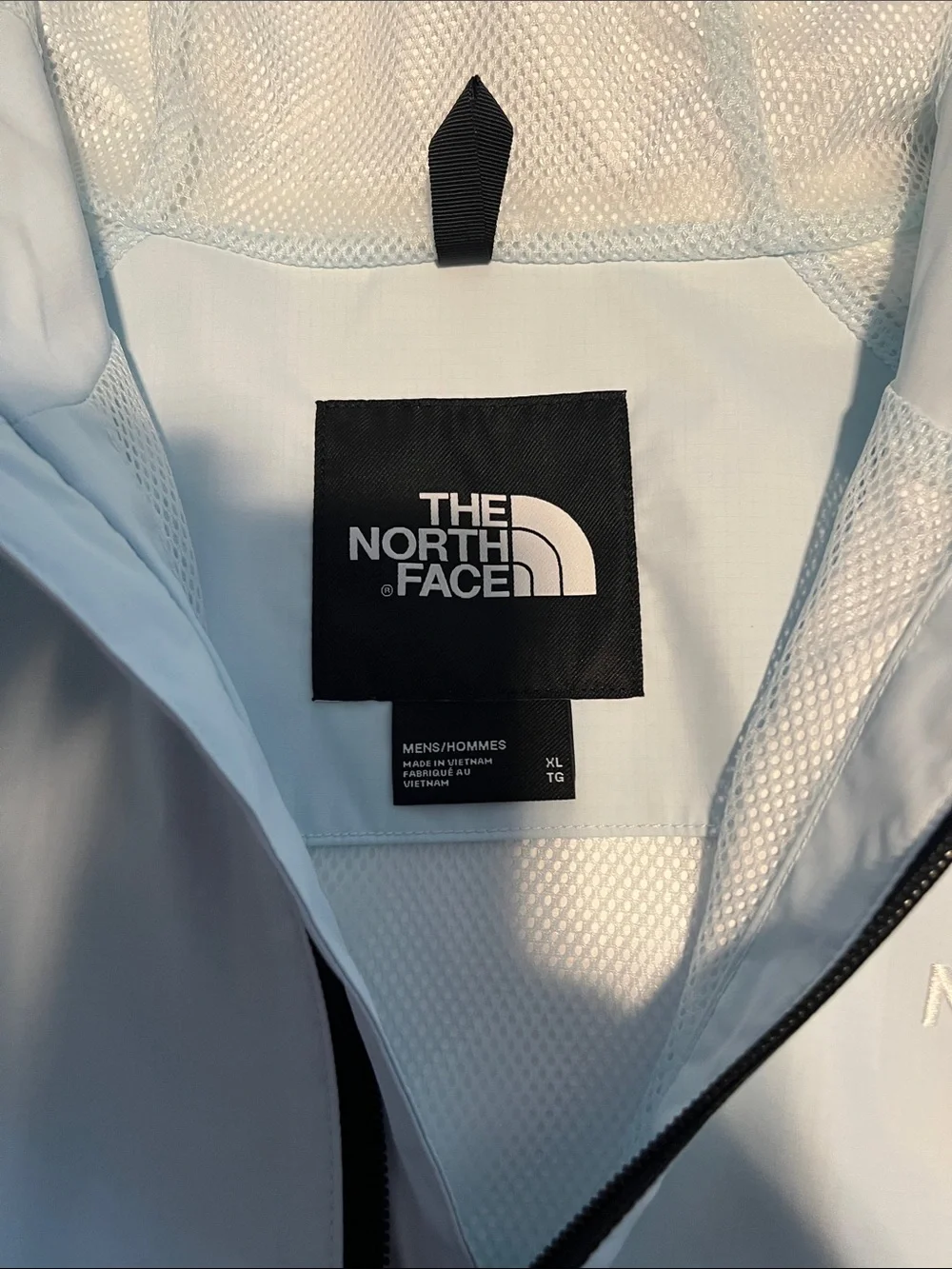 The North Face light blue/ gray sides snowboard shell XL